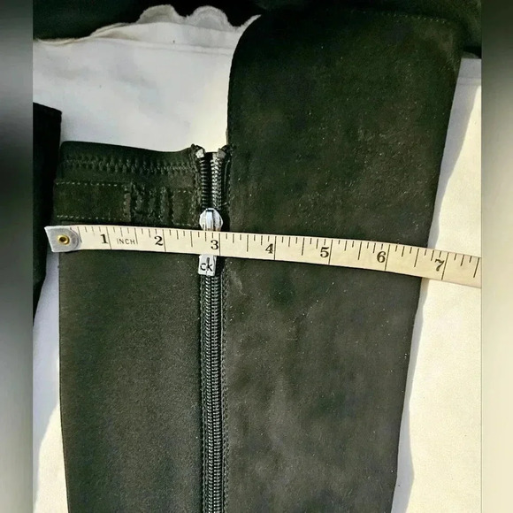 Calvin Klein Rania 2 Womens Faux Suede Dressy Black Knee-High Boots sz7.5US new - Picture 5 of 13